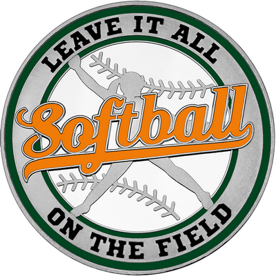 Orange "Softball" with Dark Green Outer Circular Borders